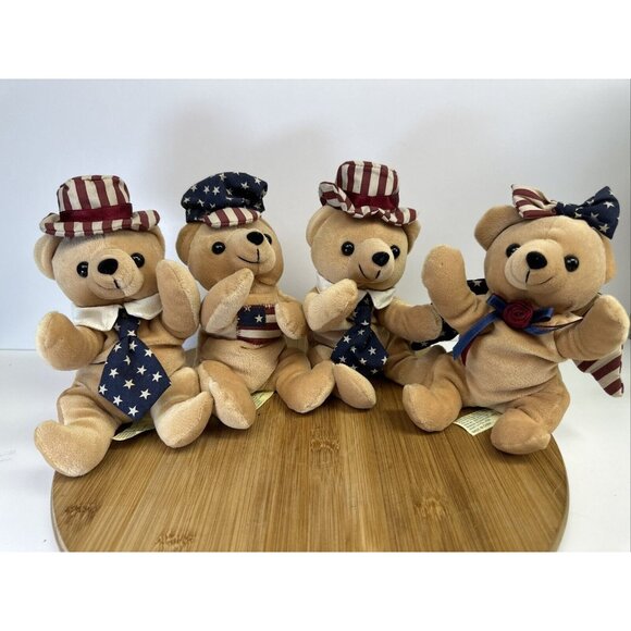 VINTAGE “Patriotic Bears" By Collector's Choice Qty 4‎ - Picture 1 of 12